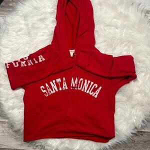 FULL TILT Red Santa Monica sweatshirt with hoodie and drawstrings SIZE XL
